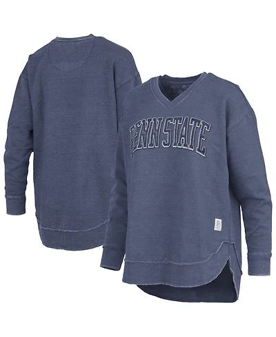Pressbox Women's Navy Penn State Nittany Lions Westin Poncho V-Neck Pullover Sweatshirt