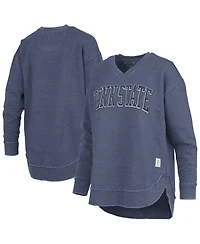 Pressbox Women's Navy Penn State Nittany Lions Westin Poncho V-Neck Pullover Sweatshirt