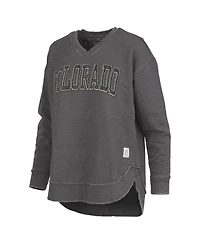 Pressbox Women's Black Colorado Buffaloes Westin Poncho V-Neck Pullover Sweatshirt