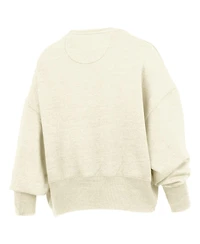 Pressbox Women's Natural Baylor Bears Oversized Waist-Length Crewneck Sweatshirt