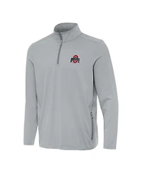 Antigua Men's Gray Ohio State Buckeyes Perilous Quarter-Zip Sweatshirt