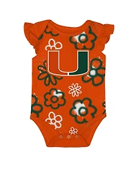 Outerstuff Baby Boys and Girls 2-Piece Green/Orange Miami Hurricanes Little Sunshine Bodysuit Set
