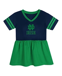 Outerstuff Girls Preschool Navy/Green Notre Dame Fighting Irish Stadium Lights Fashion Jersey Dress