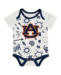 Outerstuff Baby Boys and Girls 3-Pack Auburn Tigers All Day Play Bodysuit Set