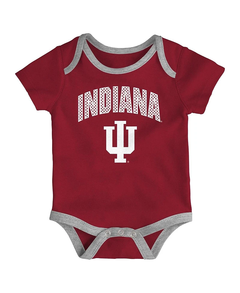 Outerstuff Baby Boys and Girls 3-Pack Indiana Hoosiers All Day Play Bodysuit Set