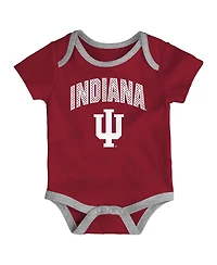 Outerstuff Baby Boys and Girls 3-Pack Indiana Hoosiers All Day Play Bodysuit Set
