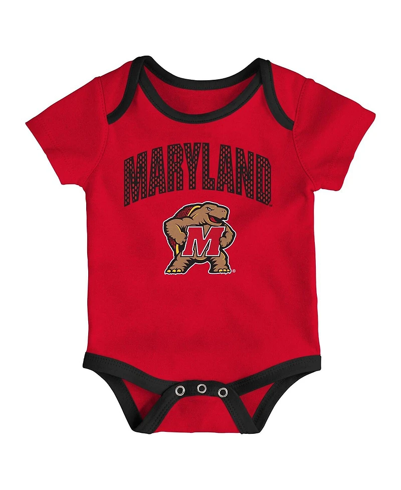 Outerstuff Baby Boys and Girls 3-Piece Maryland Terrapins All Day Play Bodysuit Set