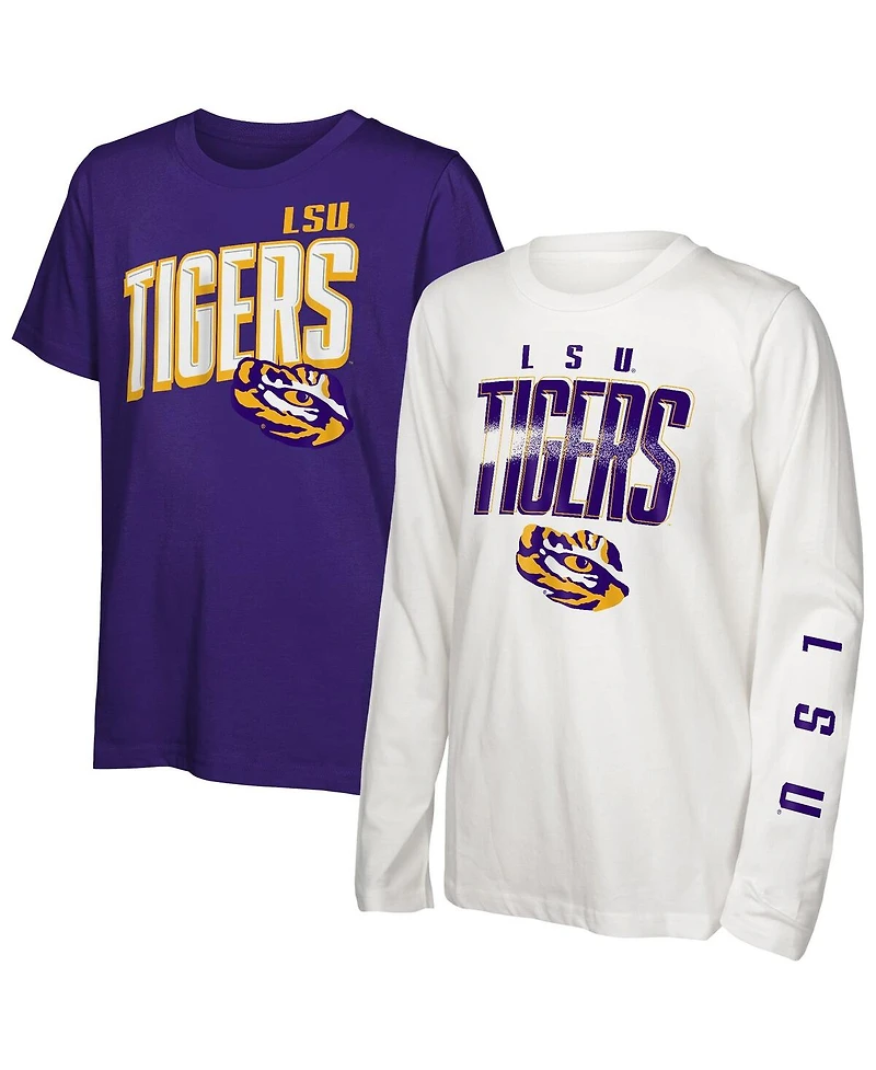 Outerstuff Big Boys and Girls Lsu Tigers The Mix T-Shirt Combo Set