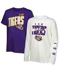 Outerstuff Big Boys and Girls Lsu Tigers The Mix T-Shirt Combo Set