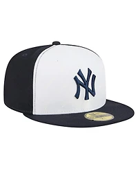 New Era Men's White/Navy York Yankees Repeat 59FIFTY Fitted Hat