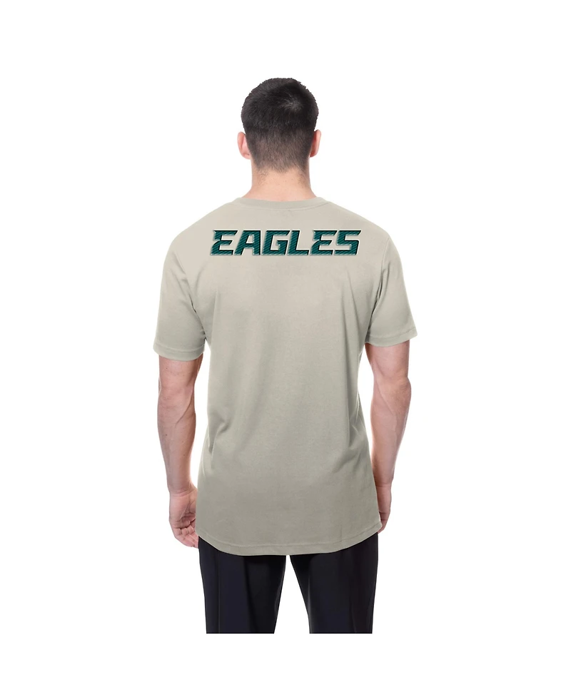 New Era Men's Light Beige Philadelphia Eagles Multi Patch T-Shirt