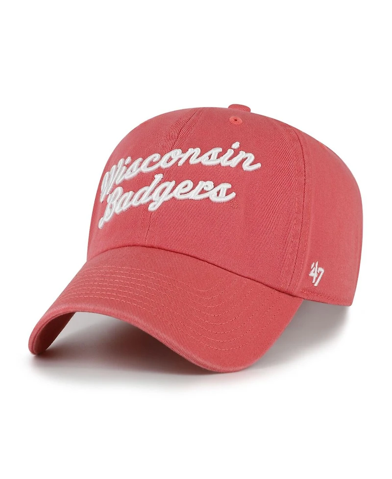 '47 Brand Men's Light Red Wisconsin Badgers Vault Clean Up Adjustable Hat