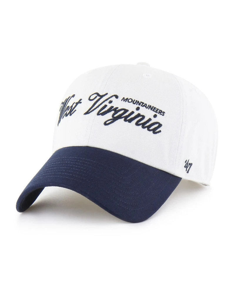 '47 Brand Men's White West Virginia Mountaineers Contemporary Basics Foundation Clean Up Adjustable Hat