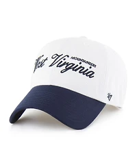 '47 Brand Men's White West Virginia Mountaineers Contemporary Basics Foundation Clean Up Adjustable Hat