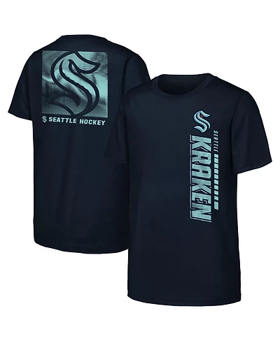 Outerstuff Big Boys and Girls Navy Seattle Kraken Atmosphere T-Shirt