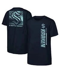 Outerstuff Big Boys and Girls Navy Seattle Kraken Atmosphere T-Shirt