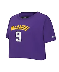 Pro Standard Women's J.j. McCarthy Purple Minnesota Vikings Player Name Number Cropped Boxy T-Shirt