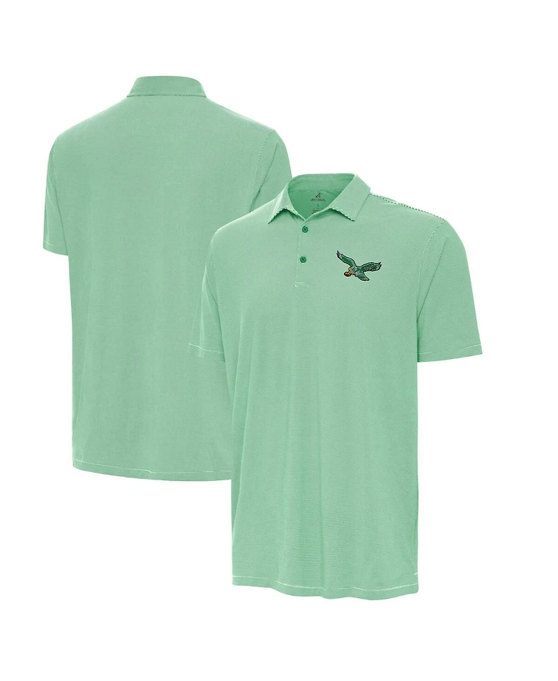 Antigua Men's Kelly Green/White Philadelphia Eagles Twine Performance Polo Shirt