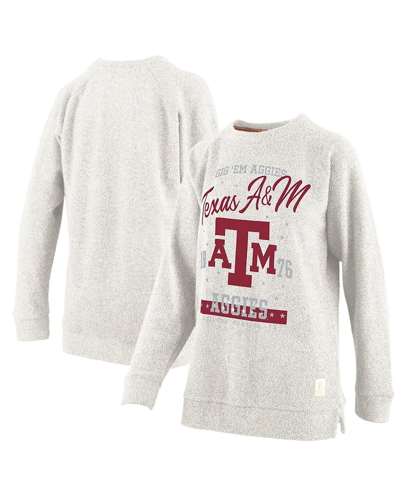 Pressbox Women's Oatmeal Texas A M Aggies Plus Comfy Cairo Terry Pullover Sweatshirt