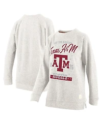 Pressbox Women's Oatmeal Texas A M Aggies Plus Comfy Cairo Terry Pullover Sweatshirt