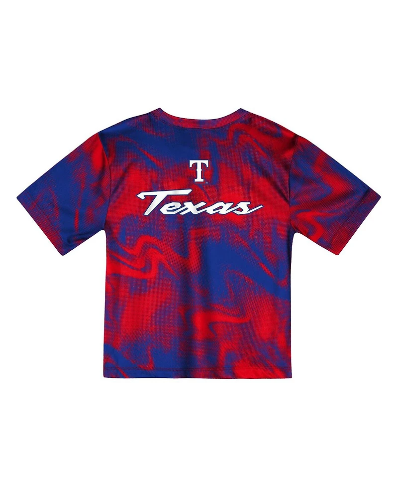 Outerstuff Toddler 2-Piece Red/Royal Texas Rangers Pinch Hitter Infielder T-Shirt and Shorts Set