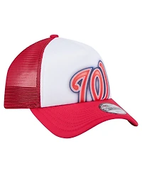 New Era Toddler White/Red Washington Nationals Painted A-Frame 9FORTY Trucker Adjustable Hat