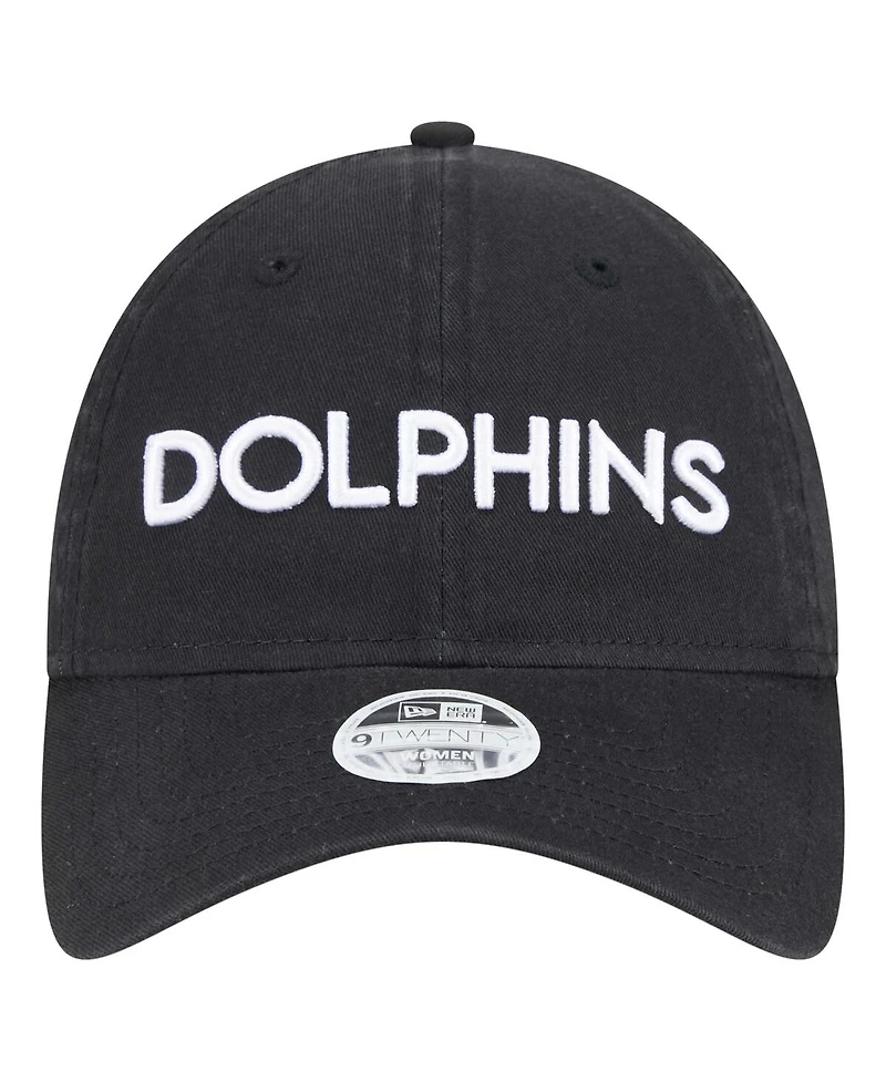 New Era Women's Black Miami Dolphins Cece 9TWENTY Adjustable Hat