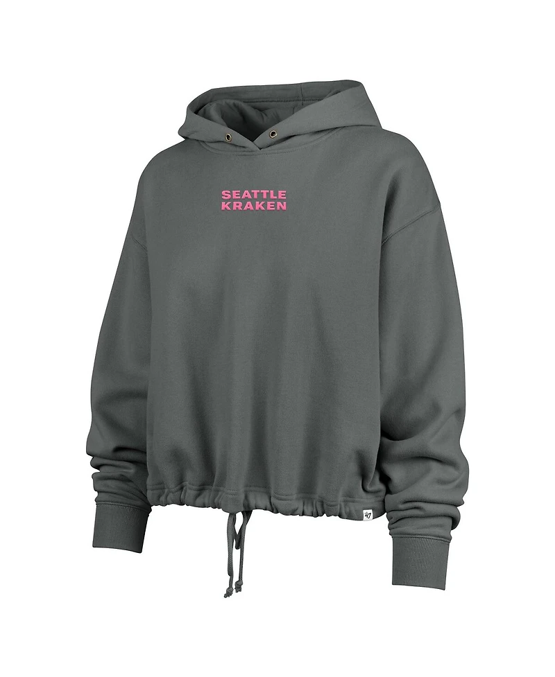 '47 Brand Women's Gray Seattle Kraken Bright Side Venice Cropped Pullover Hoodie