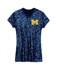 Outerstuff Preschool Navy Michigan Wolverines Sequin V-Neck Dress