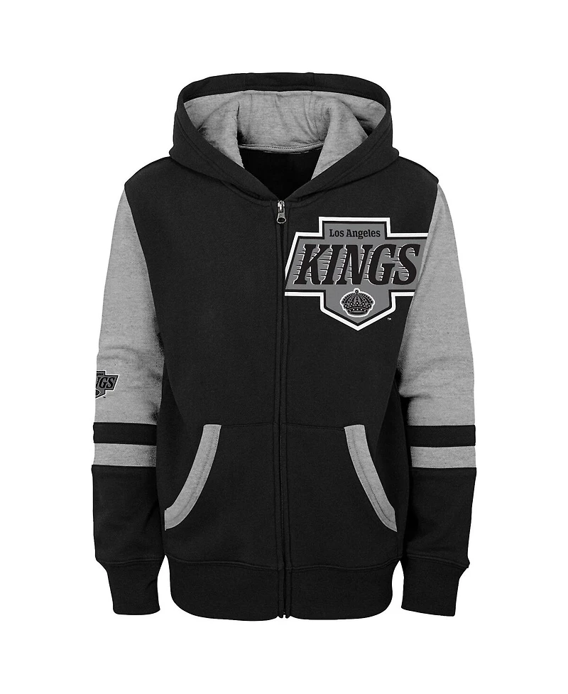 Outerstuff Big Boys and Girls Black Los Angeles Kings Face Off Full zip Hoodie