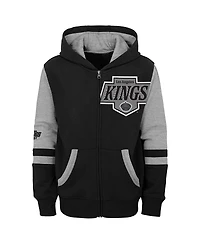 Outerstuff Big Boys and Girls Black Los Angeles Kings Face Off Full zip Hoodie