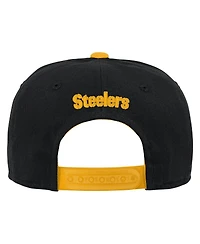 Outerstuff Big Boys and Girls Black Pittsburgh Steelers Team Pre-Curved Adjustable Hat