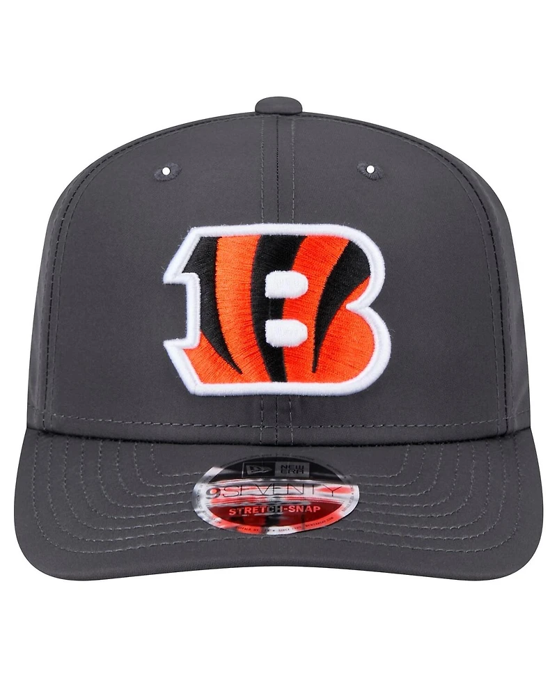 New Era Men's Graphite Cincinnati Bengals Main 9SEVENTY Stretch-Snap Hat