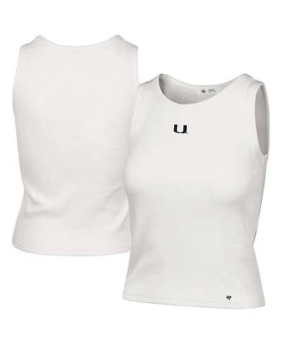 '47 Brand Women's Cream Miami Hurricanes Micro Logo Ribbed Cropped Tank Top