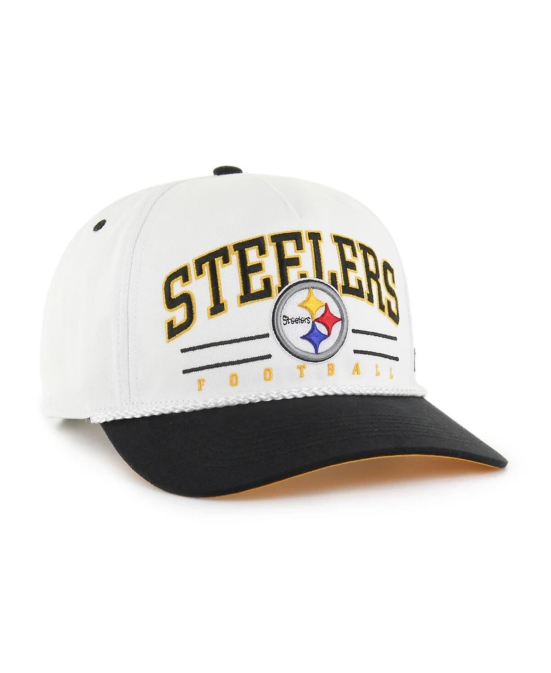 '47 Brand Men's White/Black Pittsburgh Steelers Roscoe Two-Toned Hitch Adjustable Hat