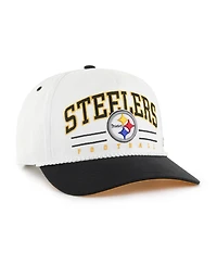 '47 Brand Men's White/Black Pittsburgh Steelers Roscoe Two-Toned Hitch Adjustable Hat