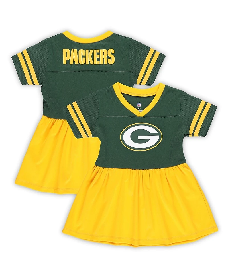 Outerstuff Girls Toddler Green Bay Packers Stadium Lights Fashion Jersey Dress