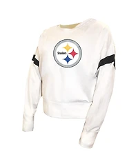 Fanatics Women's White Pittsburgh Steelers Plus Fleece Pullover Sweatshirt