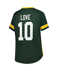 Fanatics Women's Jordan Love Green Bay Packers Plus Name Number Lace-Up T-Shirt
