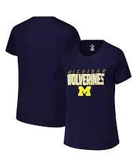 Fanatics Women's Navy Michigan Wolverines Plus Lean Scoop Neck T-Shirt