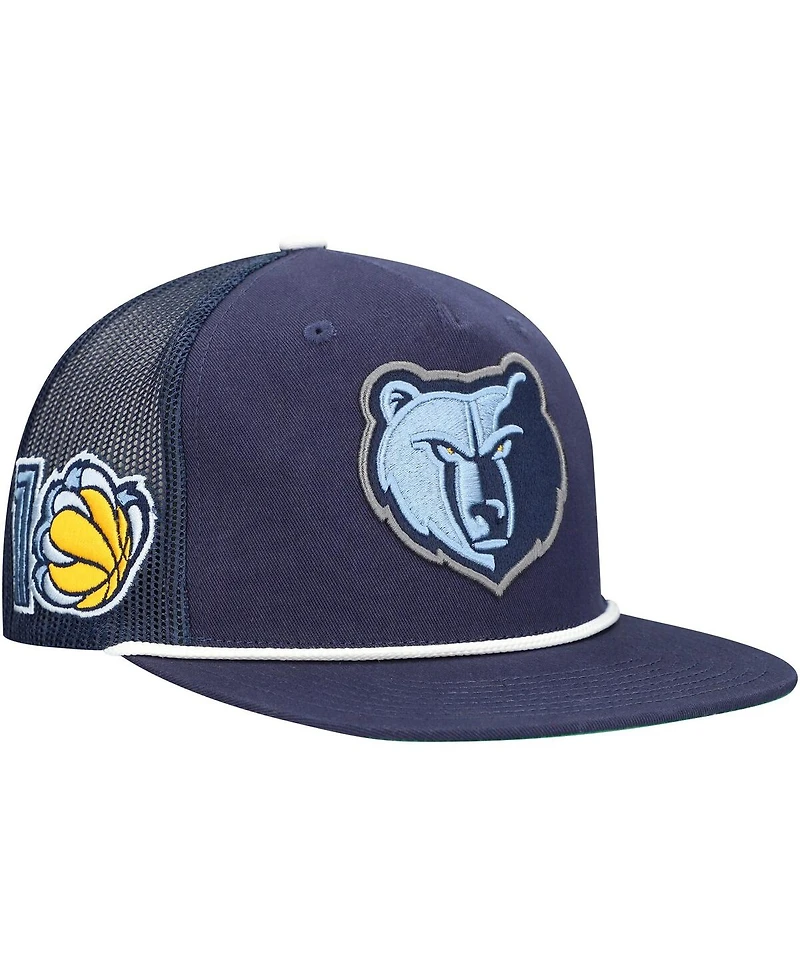 Mitchell & Ness Men's Navy Memphis Grizzlies Roper Trucker Snapback Hat