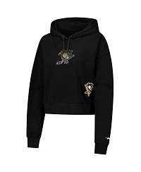 Pro Standard Women's Black Pittsburgh Penguins Jewels Cropped Pullover Hoodie