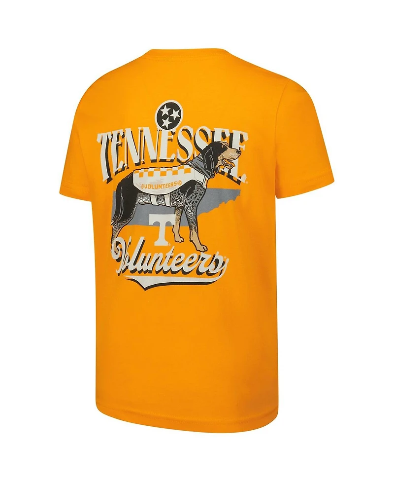 Image One Big Boys and Girls Tennessee Orange Volunteers Mascot State Bridge Premium Hyperlocal T-Shirt