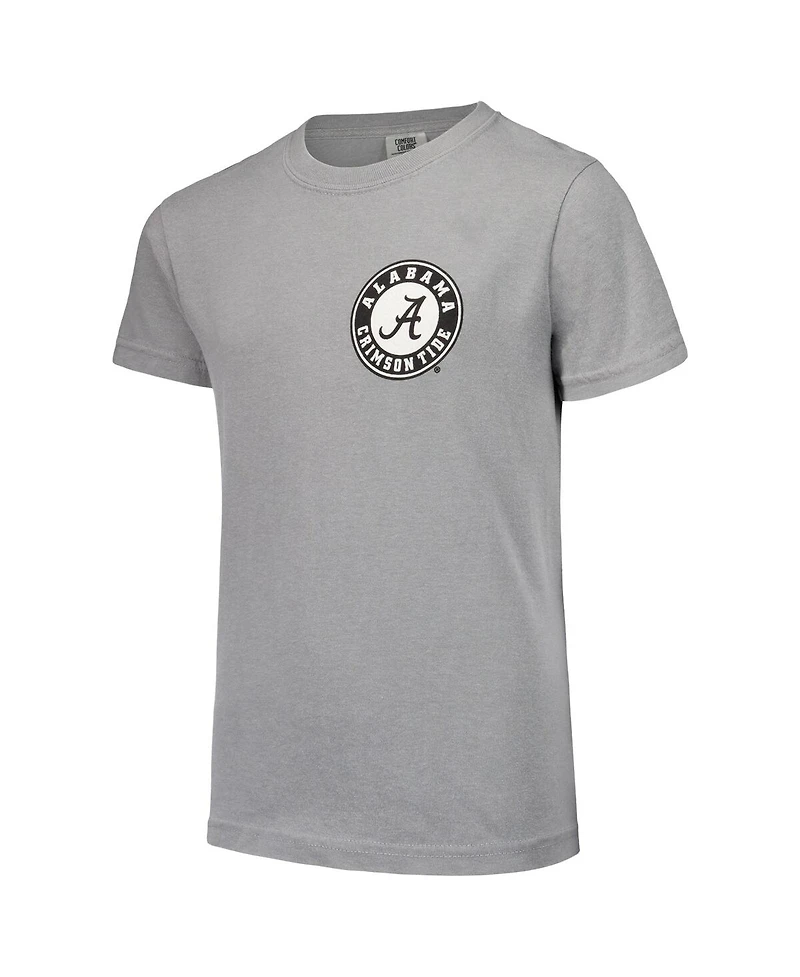 Image One Big Boys and Girls Gray Alabama Crimson Tide Hyperlocal Comfort Colors T-Shirt