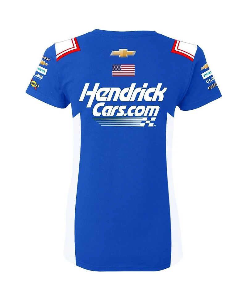 Hendrick Motorsports Team Collection Women's Blue Kyle Larson HendrickCars.com Uniform T-Shirt