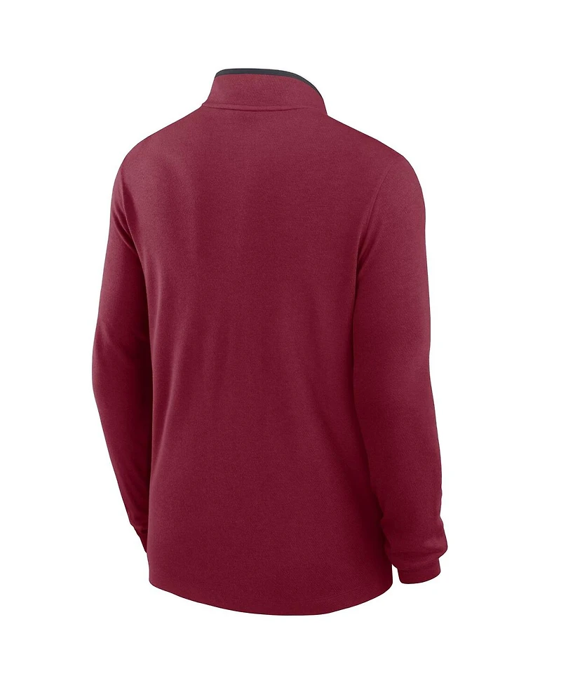 Nike Men's Crimson Washington State Cougars Coaches Courtside Basketball Victory Performance Quarter-Zip Sweatshirt
