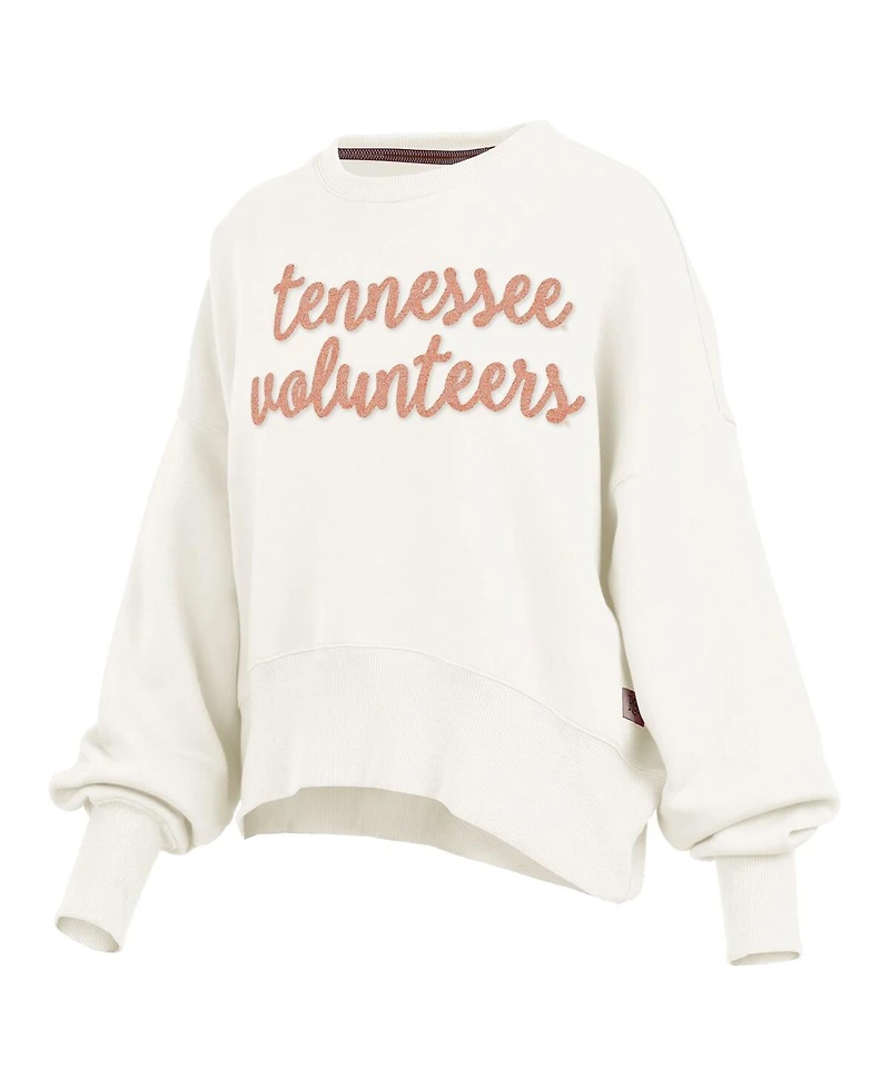 Pressbox Women's Cream Tennessee Volunteers Chelsea Oversized Pullover Sweatshirt
