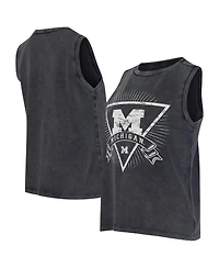 Concepts Sport Women's Charcoal Michigan Wolverines Distressed Market French Terry Tank Top