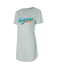 Concepts Sport Women's Gray Miami Dolphins Petition Knit Nightshirt