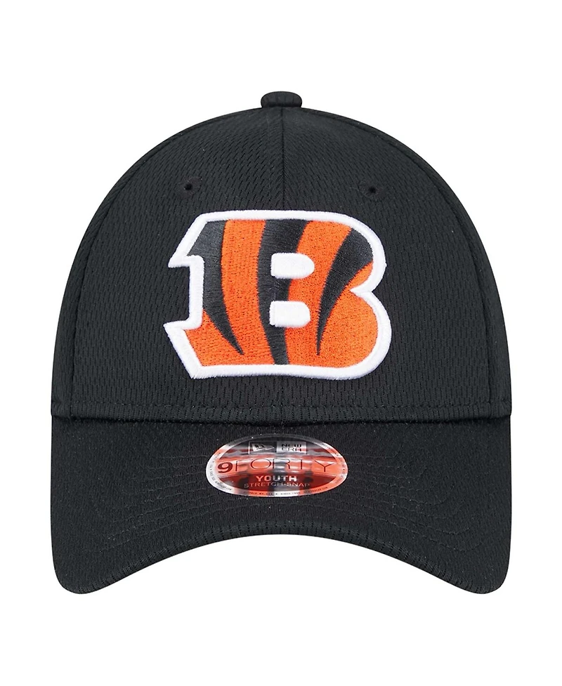 New Era Preschool Black Cincinnati Bengals Main 9FORTY Adjustable Hat